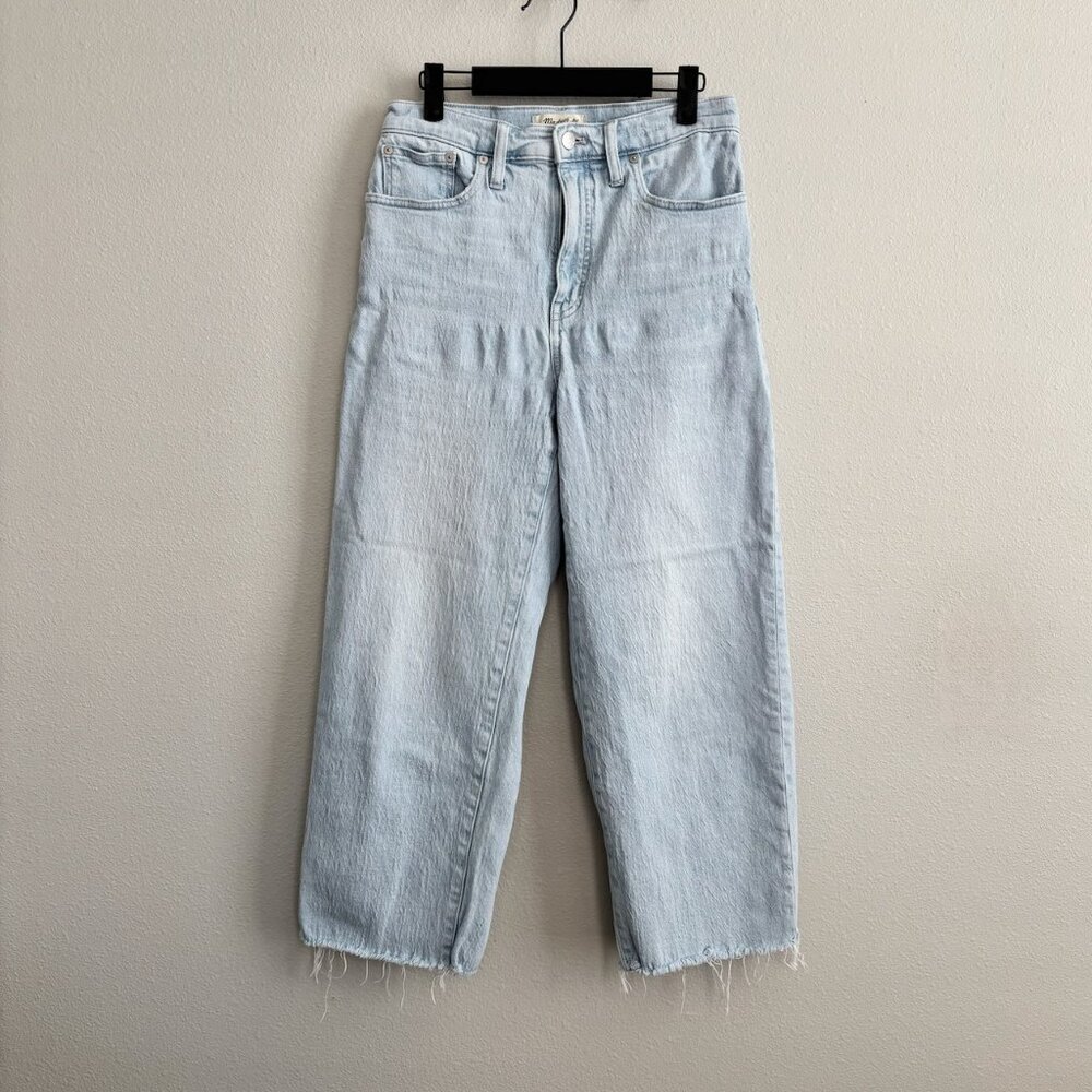 Madewell Perfect Vintage Crop Raw Hem Light Wash Jean Size 28